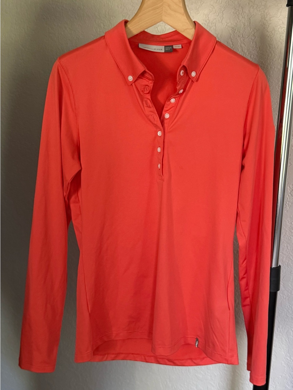 KJUS Women’s Long Sleeve Golf Polo Coral Size 36 / Small Bay Harbor Golf Club